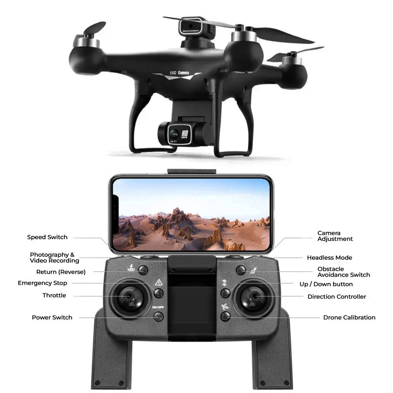 4k Professional UHD Camera Drone with WiFi FPV &amp; GPS