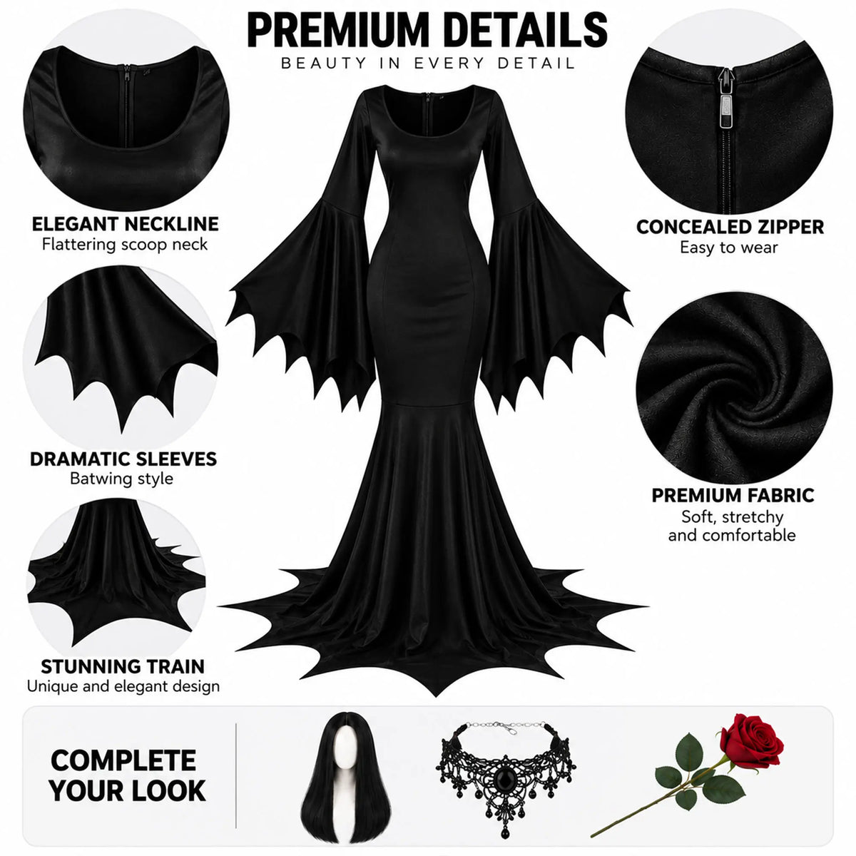 Gothic Midnight Rose Costume