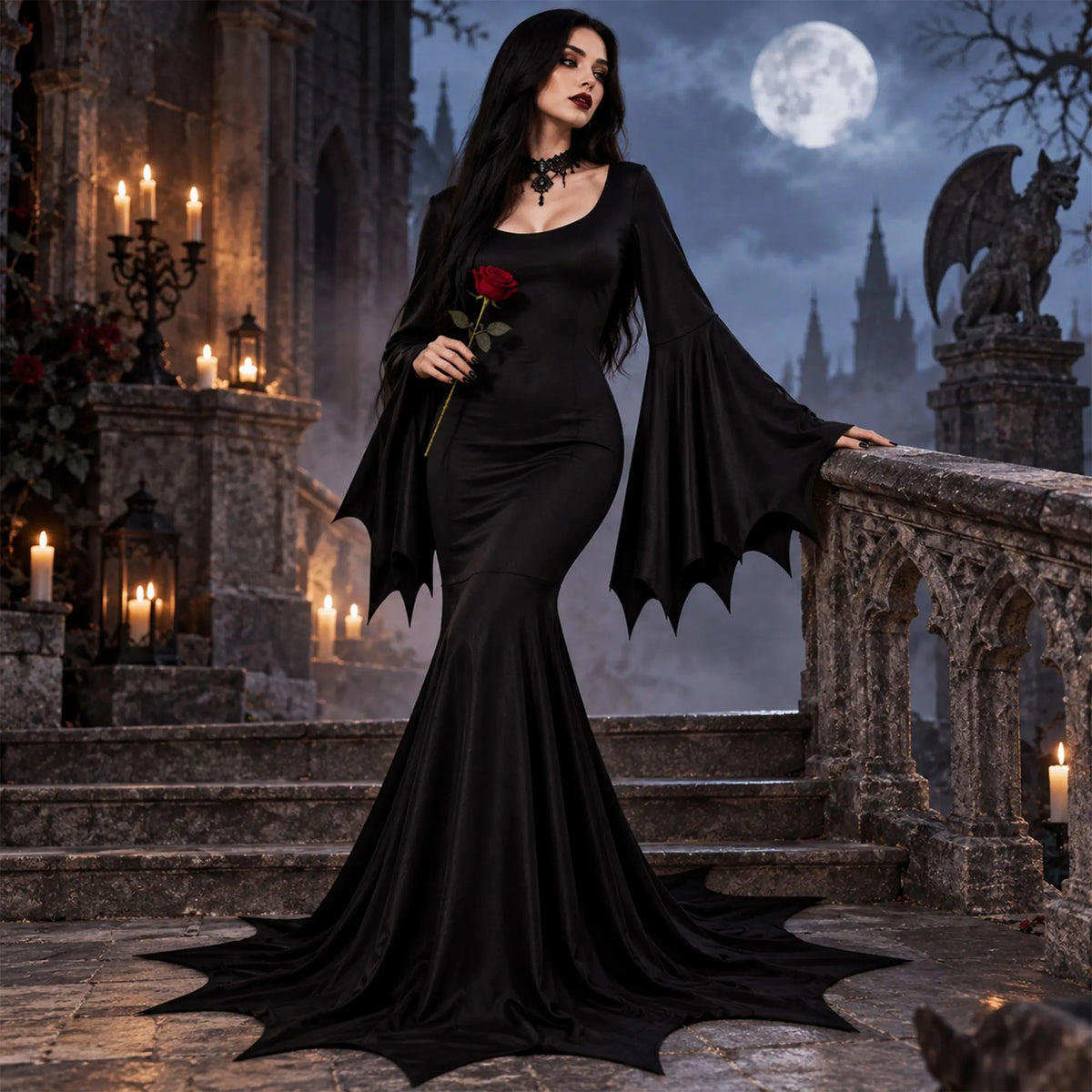 Gothic Midnight Rose Costume