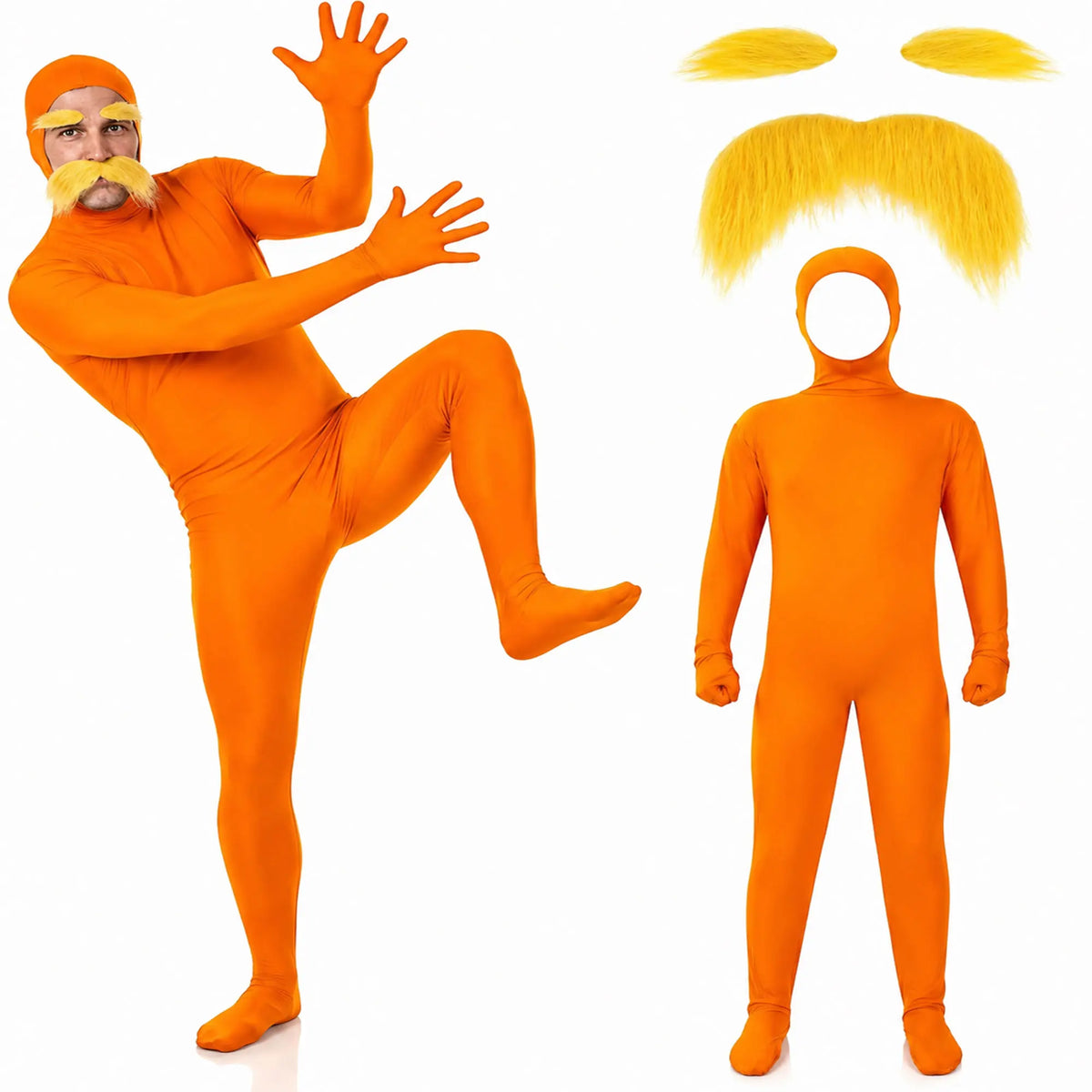 Funny Orange Mustache Costume