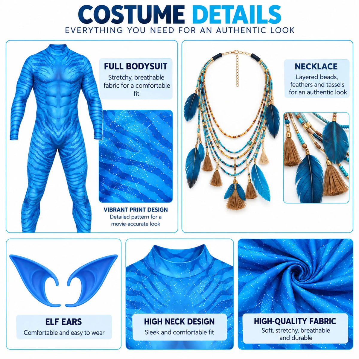 Blue Fantasy Costume